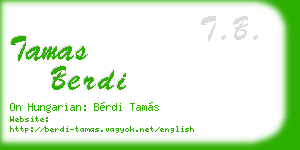 tamas berdi business card
